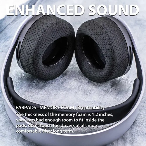 Vista 7 de Almohadillas de repuesto para PS5 para PlayStation 5 Pulse 3D PS5 - Almohadillas para los oídos PS5 (malla transpirable)