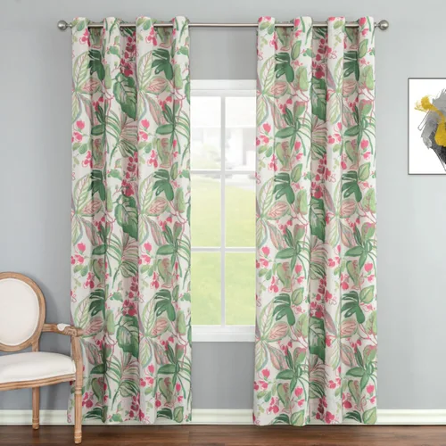 Vista 19 de Leeva Cortinas opacas para puerta corredera, cortinas de bloqueo de luz con hojas de serie azul, cortinas pesadas para ventanas de guardería, 2