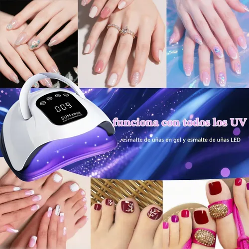 Vista 7 de Lámpara de uñas LED UV con 72 cuentas, lámparas de curado de uñas de 320 W para esmalte de gel con sensor automático/4 ajustes de temporizador