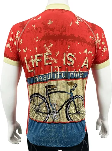Vista 3 de Life is A Beautiful Ride - Camiseta de ciclismo para hombre