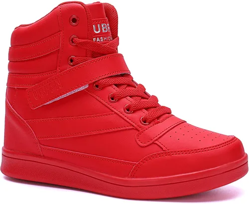 Vista 7 de UBFEN Zapatos deportivos para mujer, con soporte de tobillo alto, color vibrante, tacón de cuña oculto, retro, de los años 80, para niñas, cosplay