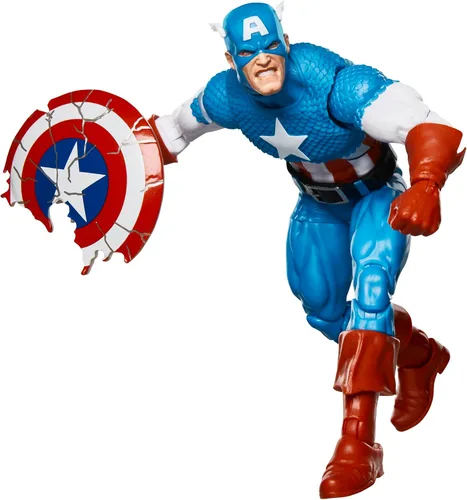 Vista 5 de Marvel Legends Series Capitán América, Avengers Retro Marvel Comics Secret Wars Figura de acción coleccionable de 6 pulgadas con escudo