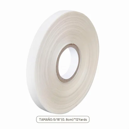 Vista 2 de 5/16"(0.8cm)*12 yardas Cinta para extensiones de cabello con cinta adhesiva de doble cara para extensiones de cabello (blanco)