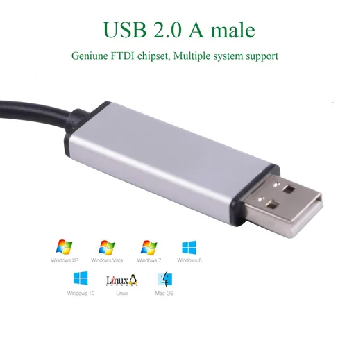 Vista 2 de Adaptador de interfaz USB a DMX RS485 Convertidor Serial 3PIN XLR LED DMX512 Freestyler Software PC a escenario Control de iluminación Cable