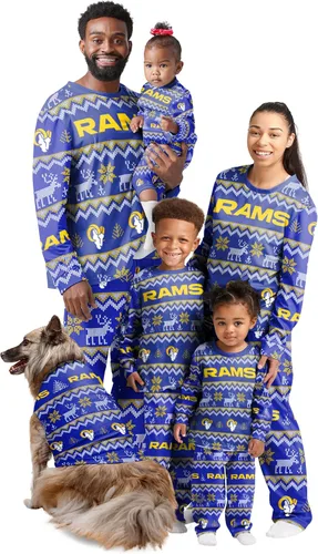 Vista 22 de FOCO NFL womens Nfl Team Ugly Pattern Matching Set Family Holiday Pajamas