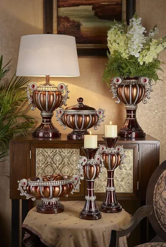 Vista 2 de OK Lighting Delicata Caja Decorativa, Plata, Marrón y Bronce