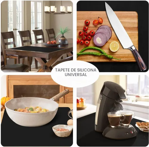Vista 2 de Tapetes de silicona de grado alimenticio para encimera de cocina, tapete protector de encimera, resistente al calor, tapete para freidora de aire