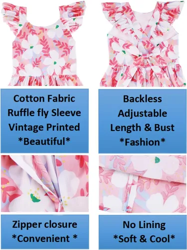 Vista 167 de Vestido de verano para niña, de algodón, con diseño floral