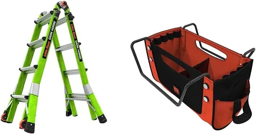 Vista 32 de Little Giant Escaleras Dark Horse 2.0 FG 13', verde de alta visibilidad