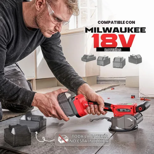 Vista 4 de Ecarke Cordless 12-Speed Tile Vibration Tool Compatible with Milwaukee 18V Red -12 Speed