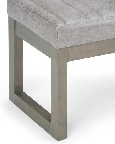 Vista 9 de SIMPLIHOME Cosmopolitan - Otomana de cuero vegano de 44 pulgadas de ancho