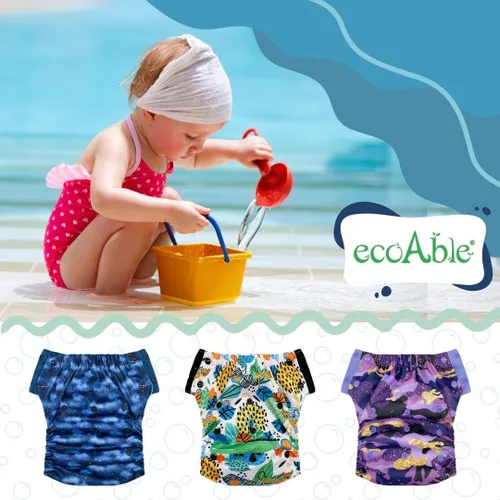 Vista 6 de Pañal de tela híbrido, pantalones de entrenamiento reutilizables, pañales de natación, calzoncillos para necesidades especiales, se adapta a bebés