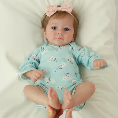 Vista 8 de SCOM Muñecas Reborn de bebé realista Niña - Felicia, Muñecas recién nacidas realistas de 17 pulgadas con cuerpo de tela suave ponderado, Muñecas