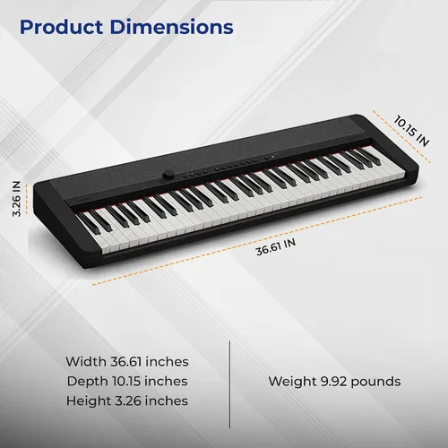 Vista 8 de Casio CT-S1 Casiotone Teclado digital portátil de 61 teclas - Negro