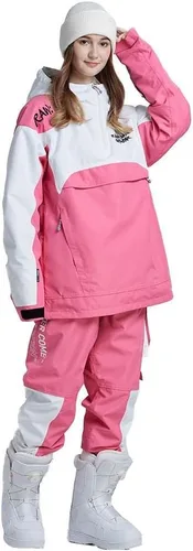 Vista 9 de RIUIYELE Traje de esquí para mujer, chaqueta y pantalones de snowboard para deportes al aire libre, traje de nieve con aislamiento impermeable