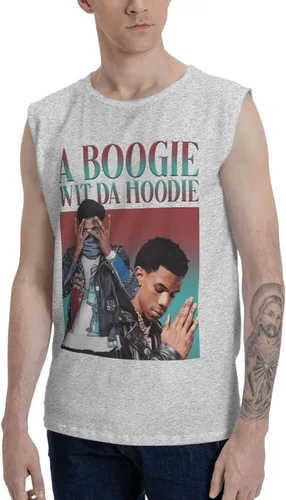Vista 2 de A Boogie Rapper Wit Da Singer Hoodie Tank Tops Youth Men'S Hawaiian Sleeveless Shirts Muscle 3d Printed Gym Workout Undershirts Fashion Tee Shirts
