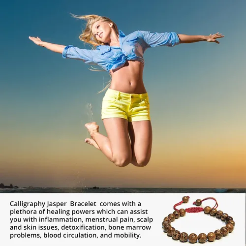 Vista 91 de Adjustable Crystal Bracelet – Gemstone Bead Bracelet with Adjustable Macrame String – Chic Gemstone Bracelet for Men and Women – 8mm Round Healing