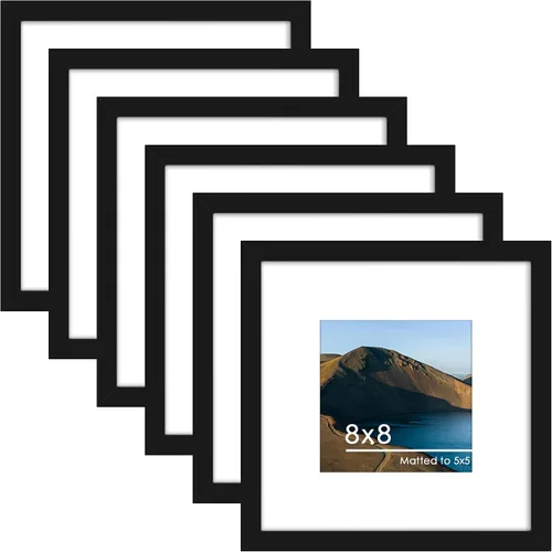 Vista 9 de PEALSN - Juego de 6 portarretratos de 5 x 7 pulgadas para fotos de 4 x 6 pulgadas con paspartú/5 x 7 pulgadas sin paspartú, para montaje en Negro