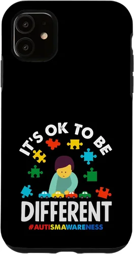 Vista 8 de Ok to Be Different Autism Awareness Puzzle Piece Ribbon Case para iPhone 17