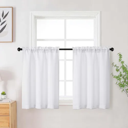 Vista 72 de Cortinas de lino para dormitorio y sala de estar de 96 pulgadas de largo, juego de 2 paneles, con bolsillo para cortinero, filtrado de luz, textura