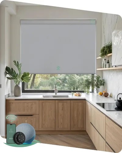 Vista 17 de Yoolax Persianas motorizadas con control remoto, persianas inteligentes opacas con control remoto, cortinas eléctricas compatibles con Alexa