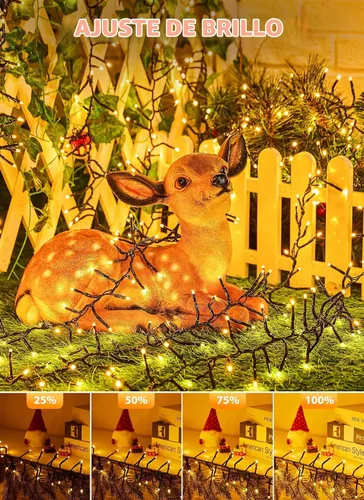 Vista 4 de Minetom Luces de Racimo LED de 50 Pies 1000 LED Luces de Árbol de Navidad Luces de Navidad para Exteriores Luces de Cadena de Petardos de Navidad