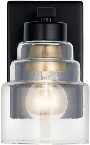Vista 7 de Kichler Vionnet - Aplique de pared con 1 luz de 8.5 pulgadas con cristal transparente, color negro