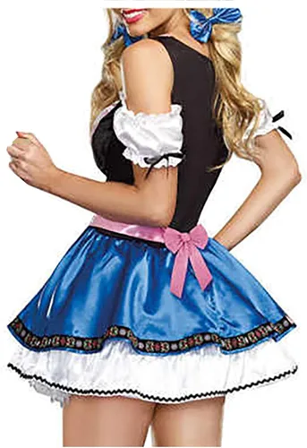 Vista 2 de Maid Cosplay for Women for Halloween Beer Festival Carnival Women Vintage 1950S Retro Rockabilly Prom Dresses