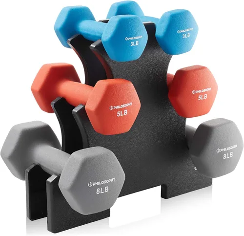 Vista 8 de Philosophy Gym - Mancuernas de neopreno con soporte (6 unidades)