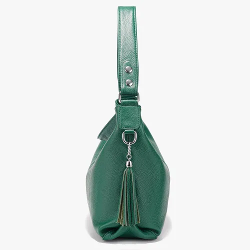 Vista 21 de Moda suave cuero genuino borla mujer bolso señoras hombro mensajero hobo bolso