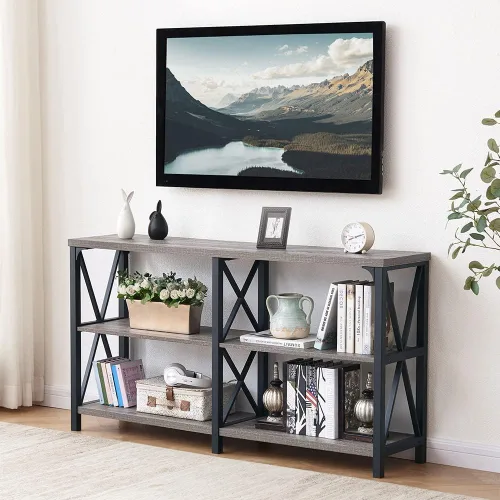 Vista 7 de LVB - Mesa de sofá de estilo granja, mesa consola rústica para sala de estar, mesa de entrada con almacenamiento, mesa de entrada para vestíbulo
