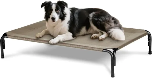 Vista 7 de Cama elevada para perros al aire libre, cuna refrescante de elevación media, camas elevadas para mascotas con malla Teslin transpirable duradera
