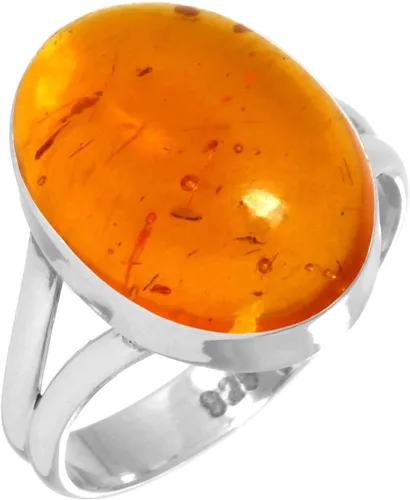 Vista 16 de Anillo hecho a mano de plata de ley 925 genuina grueso con piedras preciosas naturales ágata, cuarzo rosa, lapislázuli, ámbar ovalado, joyería