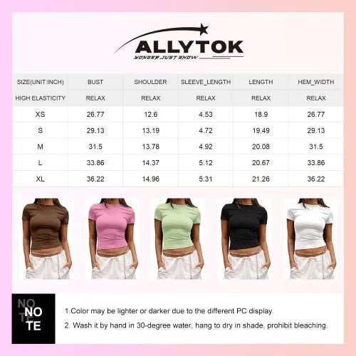 Vista 6 de Paquete de 3 camisetas para mujer, camisetas de manga corta con cuello redondo
