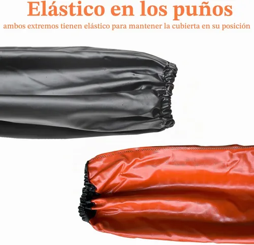Vista 2 de Yzurbu 2 pares de fundas de PVC para brazos, protectores impermeables a prueba de aceite, fundas protectoras para brazos con puños elásticos
