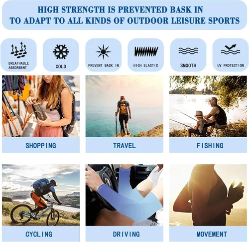 Vista 6 de CLOHOMIN Mangas de brazo para hombres y mujeres elásticas para cubrir tatuajes, manga deportiva refrescante para correr, ciclismo, baloncesto, fútbol