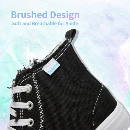 Vista 4 de Obtaom Zapatos de lona de alta calidad para mujerhombre para jugar a media pantorrilla, zapatillas de deporte de moda casuales con cordones de alta