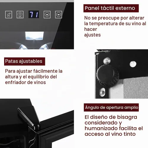 Vista 8 de Winado - Refrigerador de vino con compresor de 12 botellas