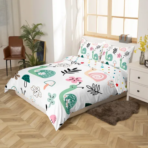 Vista 2 de Decoración de habitación kawaii, juego de funda de edredón arcoíris para niñas, tamaño individual, para niños y niños, lindo diseño de nubes