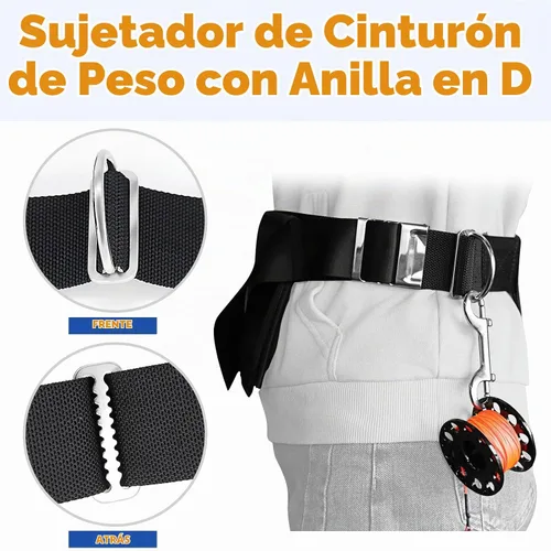Vista 2 de Paquete de 2 protectores de cinturón de peso, retenedor de cinturón de buceo de acero inoxidable de 2 in