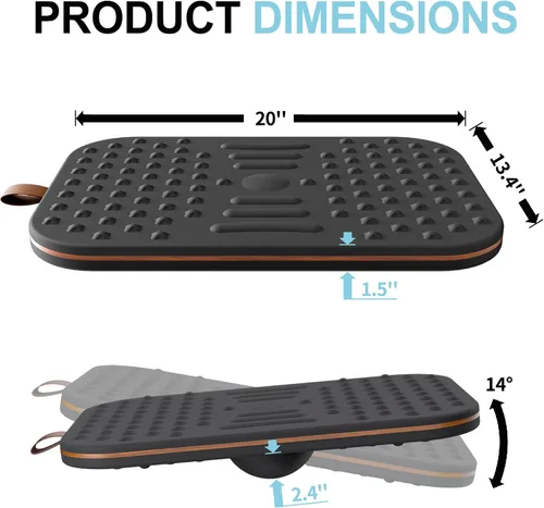 Vista 5 de Tabla de equilibrio para escritorio de pie, tabla de oscilación doble cara de 2 en 1 y estera antifatiga para estar de pie, entrenador de equilibrio
