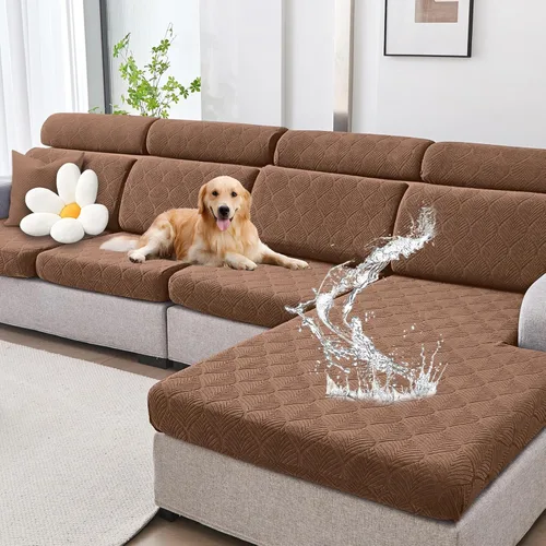 Vista 14 de Genina Fundas de cojín para sofá impermeables, fundas elásticas para sofá seccional, funda de cojín lavable, antideslizante, con parte inferior