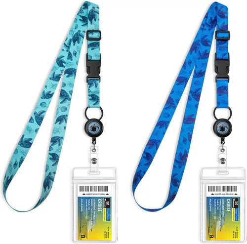 Vista 10 de MNGARISTA Cordón retráctil para tarjetas de crucero, cordones impermeables para tarjetas de crucero con soporte de identificación, paquete de 2