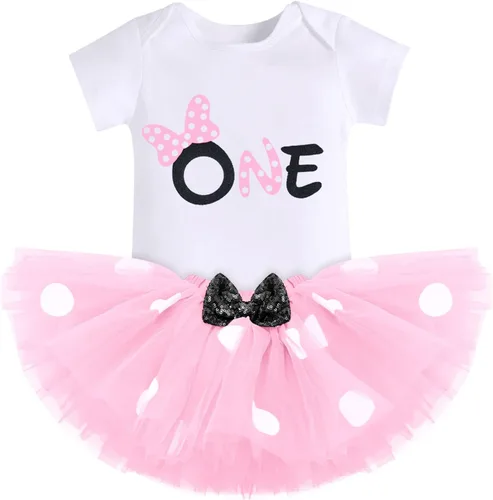 Vista 16 de IMEKIS Conjunto de Ropa de Cumpleaños de Ratón para Bebé Niña 1er 2do Cumpleaños Pelele Romper para Romper Tartas Falda Tutú Conjunto de Lunares