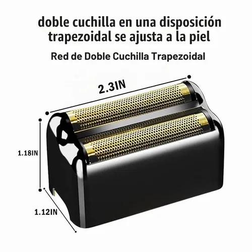 Vista 4 de Lámina de repuesto y cortador para máquinas de afeitar Babyliss Pro MetalFX de doble lámina, 2 unidades, color negro