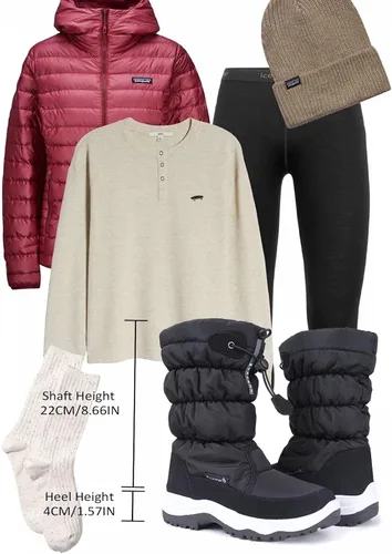 Vista 6 de Botas de nieve para mujer, doble invierno, impermeables, forradas con piel, cálidas, antideslizantes