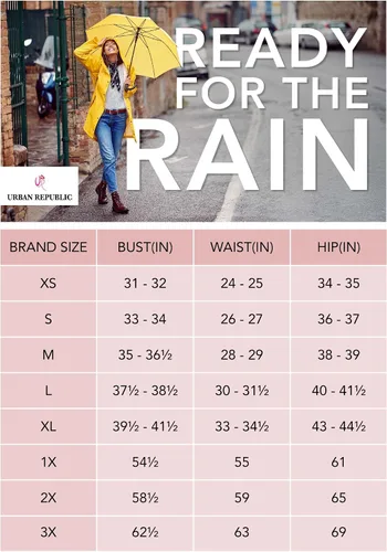 Vista 6 de URBAN REPUBLIC Chubasquero para mujer Impermeable Slicker Shell Rain Jacket (S-3XL, Plus Size)