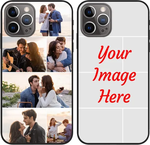 Vista 12 de Funda de teléfono con foto personalizada para iPhone 12 Pro, imagen/texto personalizado, funda negra delgada y suave, regalo único de nicho