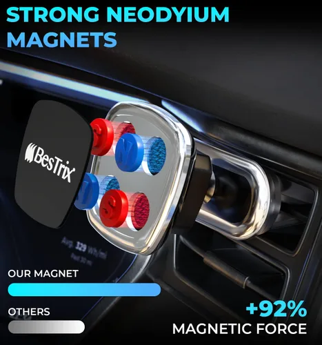 Vista 3 de Bestrix Soporte magnético para teléfono celular, soporte magnético para teléfono celular Soporte magnético para teléfono de coche compatible