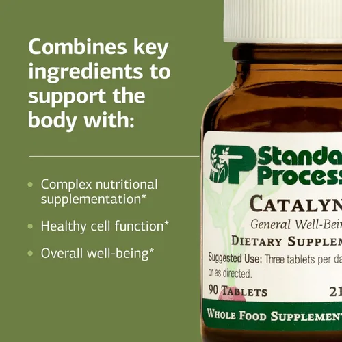 Vista 4 de Standard Process Catalyn - Tableta de bienestar general para ayudar a la actividad antioxidante, contiene vitaminas A, B6 y D, diseñada para cerrar
